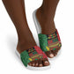 Happy Kwanzaa Slide Sandals Kinara With Kente Pattern