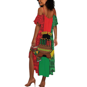 Personalized Happy Kwanzaa Holidays Summer Maxi Dress Kente Pattern - African Pride