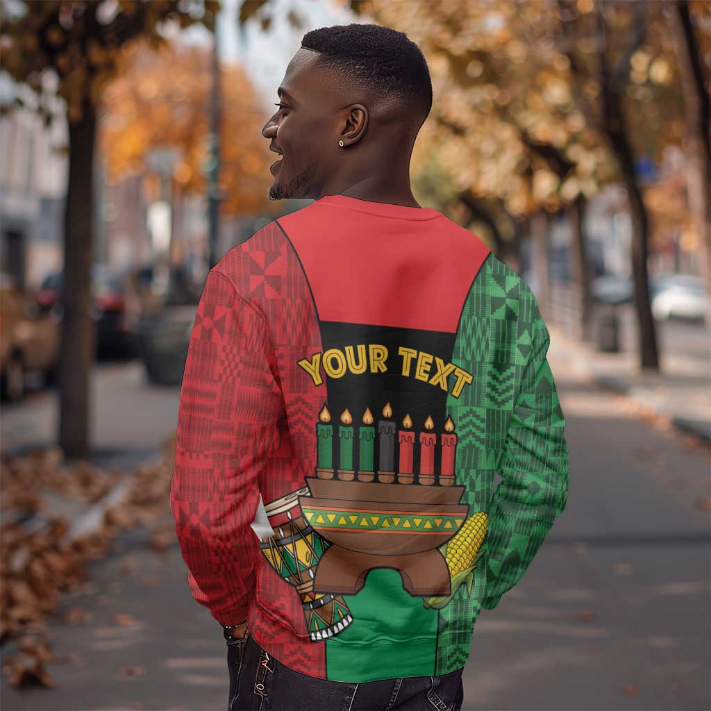 Personalized Happy Kwanzaa Holidays Sweatshirt Kente Pattern - African Pride