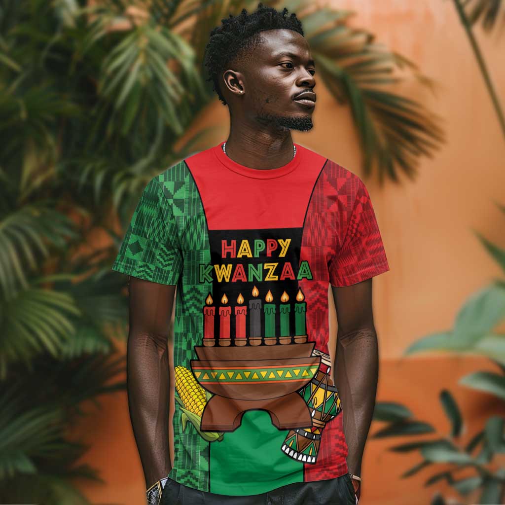 Personalized Happy Kwanzaa Holidays T shirt Kente Pattern - African Pride