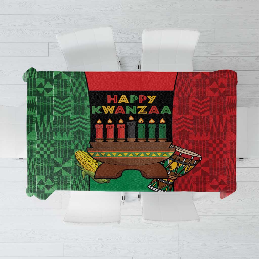 Happy Kwanzaa Holidays Tablecloth Kente Pattern - African Pride