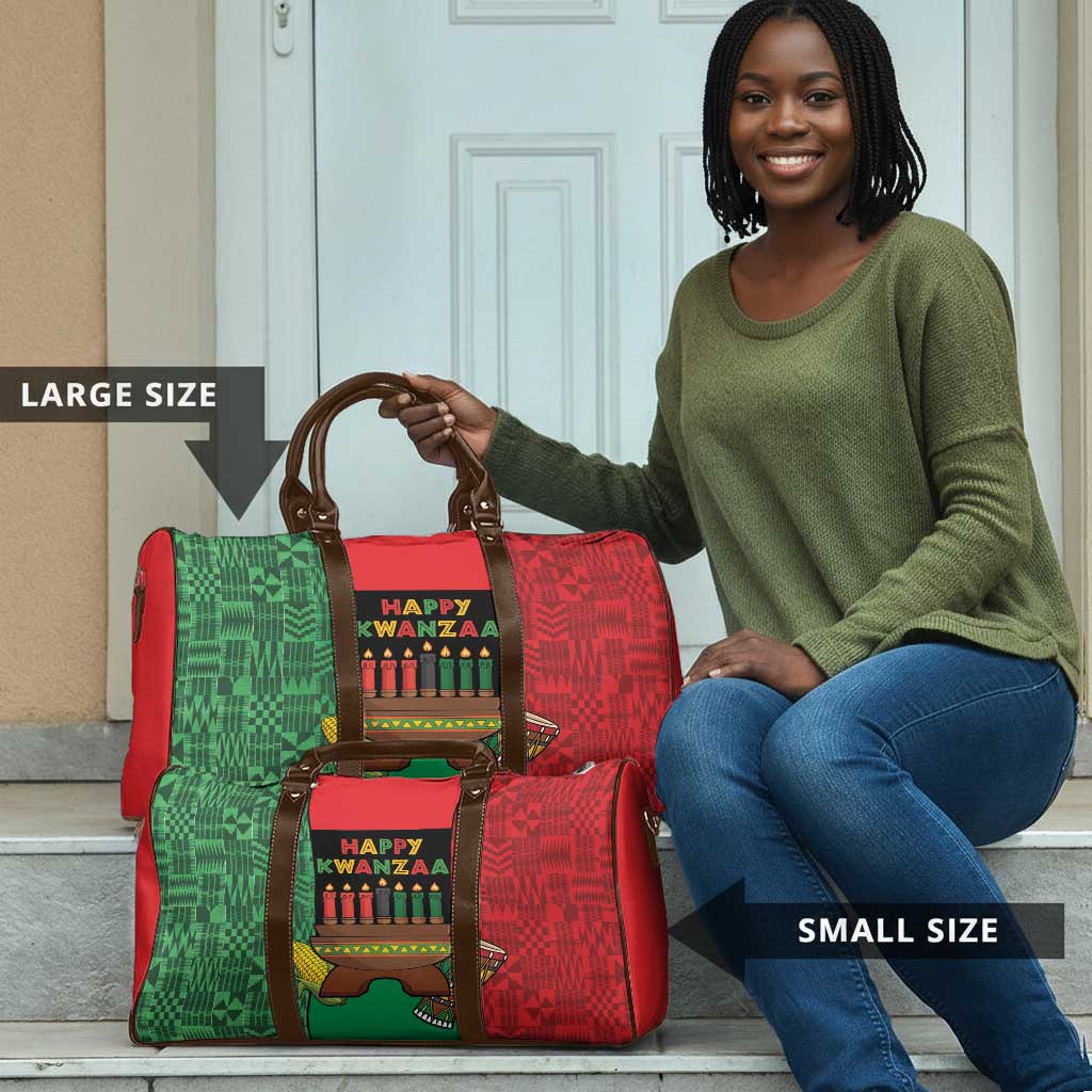Happy Kwanzaa Travel Bag Kinara With Kente Pattern