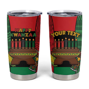 Personalized Happy Kwanzaa Holidays Tumbler Cup Kente Pattern - African Pride