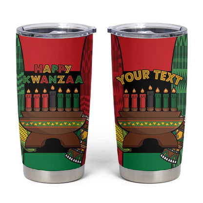 Personalized Happy Kwanzaa Holidays Tumbler Cup Kente Pattern - African Pride