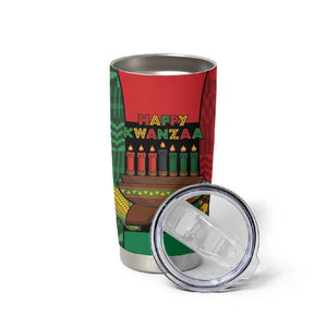 Personalized Happy Kwanzaa Holidays Tumbler Cup Kente Pattern - African Pride