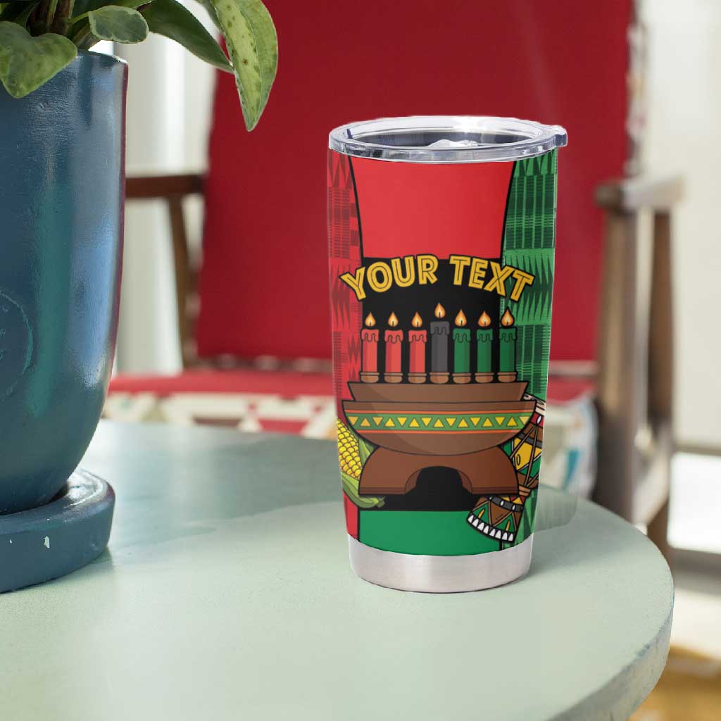 Personalized Happy Kwanzaa Holidays Tumbler Cup Kente Pattern - African Pride