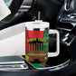 Personalized Happy Kwanzaa Holidays Tumbler With Handle Kente Pattern - African Pride