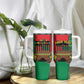 Personalized Happy Kwanzaa Holidays Tumbler With Handle Kente Pattern - African Pride