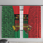Happy Kwanzaa Holidays Window Curtain Kente Pattern - African Pride