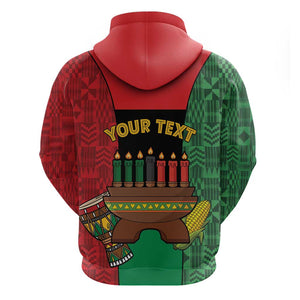 Personalized Happy Kwanzaa Holidays Zip Hoodie Kente Pattern - African Pride