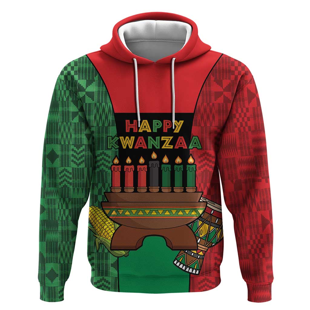Personalized Happy Kwanzaa Holidays Zip Hoodie Kente Pattern - African Pride