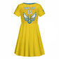 Custom Afro Rwanda Football Kid Short Sleeve Dress Go Wasps