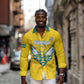 Custom Afro Rwanda Football Long Sleeve Button Shirt Go Wasps