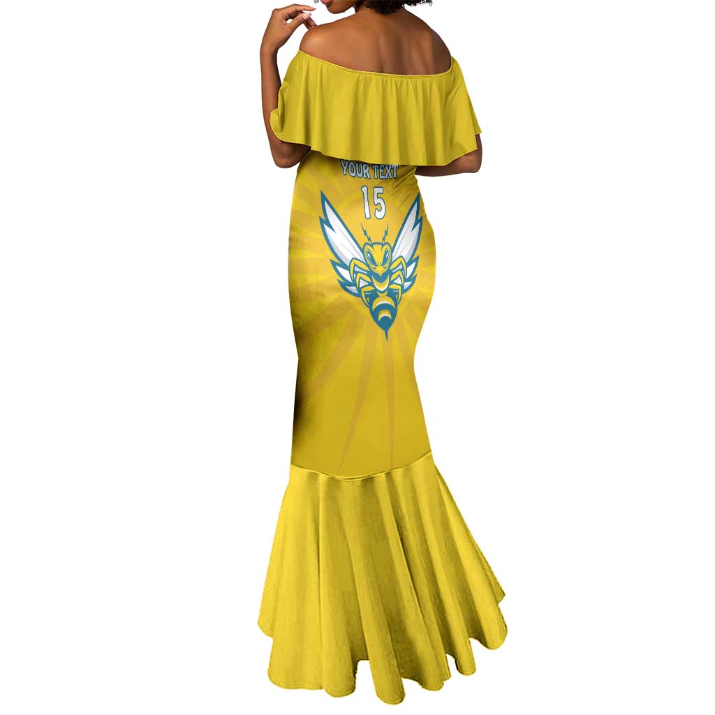 Custom Afro Rwanda Football Mermaid Dress Go Wasps