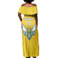 Custom Afro Rwanda Football Off Shoulder Maxi Dress Go Wasps