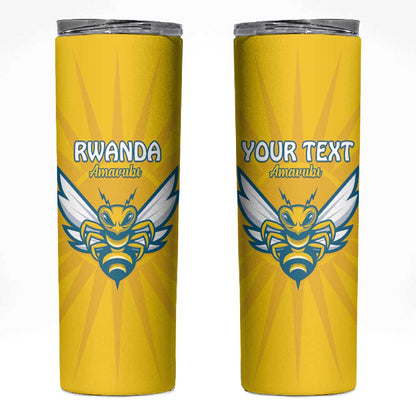 Custom Afro Rwanda Football Skinny Tumbler Go Wasps