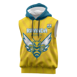 Custom Afro Rwanda Football Sleeveless Hoodie Go Wasps - African Pride