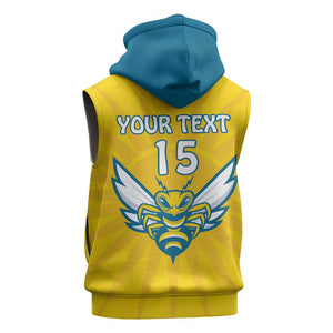Custom Afro Rwanda Football Sleeveless Hoodie Go Wasps - African Pride