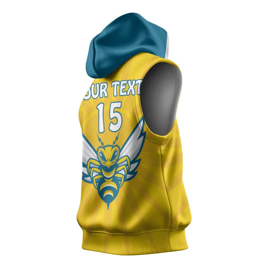 Custom Afro Rwanda Football Sleeveless Hoodie Go Wasps - African Pride