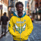 Custom Afro Rwanda Football Zip Hoodie Go Wasps