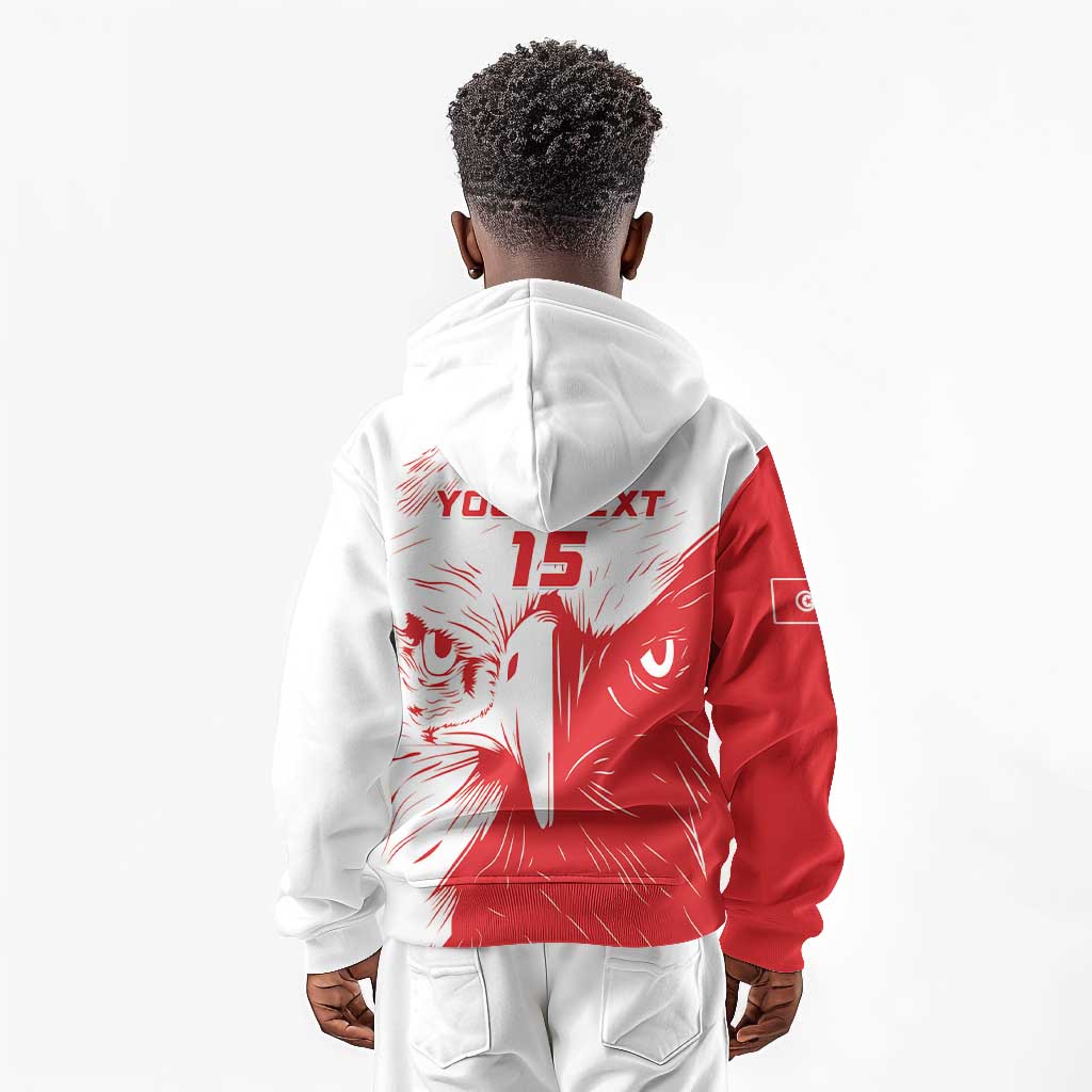 Custom Tunisia Football Kid Hoodie Go Champions