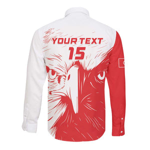Custom Tunisia Football Long Sleeve Button Shirt Go Champions