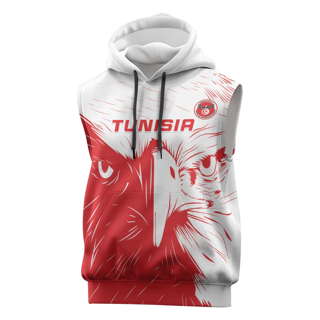 Custom Tunisia Football Sleeveless Hoodie Go Champions - African Pride