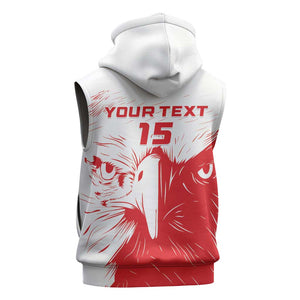 Custom Tunisia Football Sleeveless Zip Hoodie Go Champions - African Pride