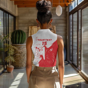 Custom Tunisia Football Women Sleeveless Polo Shirt Go Champions