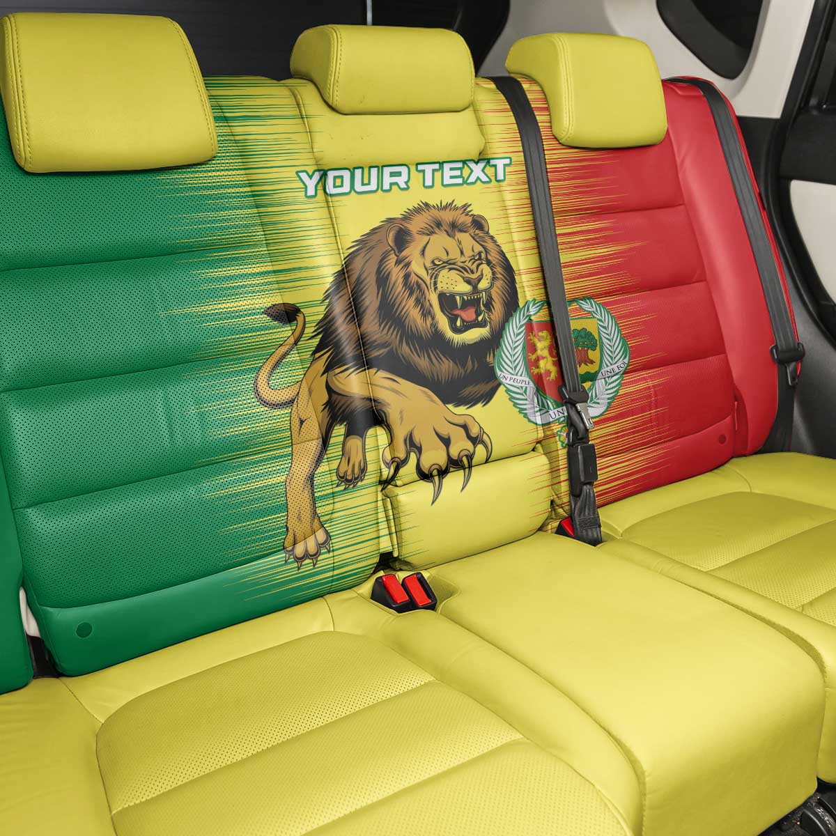 Custom Afro Senegal Football Back Car Seat Cover Lions of Teranga - Flag Style