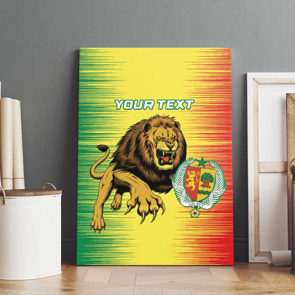Custom Afro Senegal Football Canvas Wall Art Lions of Teranga - Flag Style