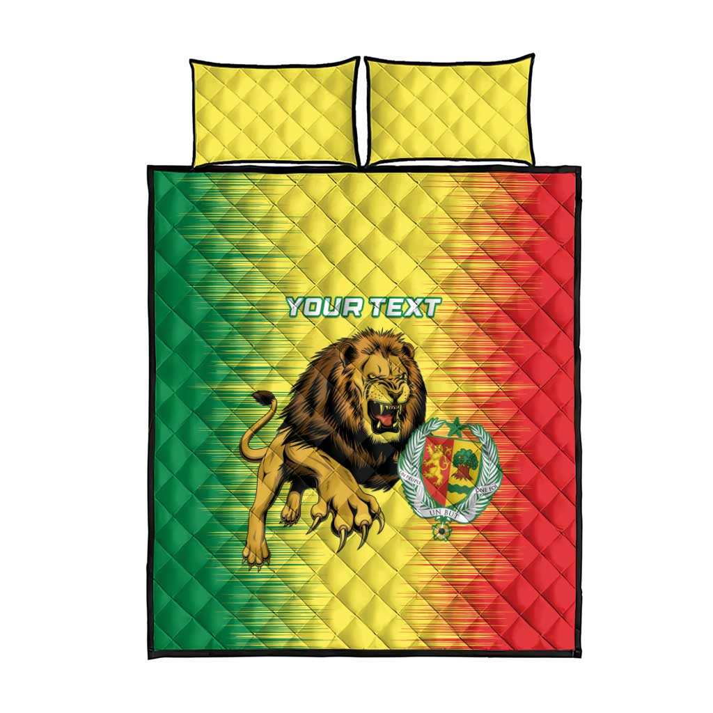 Custom Afro Senegal Football Quilt Bed Set Lions of Teranga - Flag Style