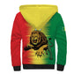 Custom Afro Senegal Football Sherpa Hoodie Lions of Teranga - Flag Style