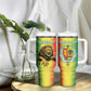 Custom Afro Senegal Football Tumbler With Handle Lions of Teranga - Flag Style