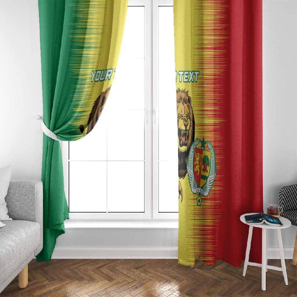 Custom Afro Senegal Football Window Curtain Lions of Teranga - Flag Style