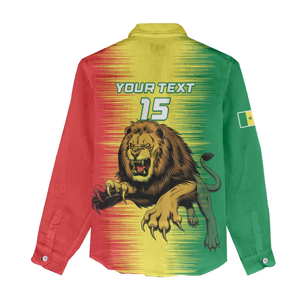 Custom Afro Senegal Football Women Casual Shirt Lions of Teranga - Flag Style LT15