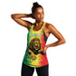 Custom Afro Senegal Football Women Racerback Tank Lions of Teranga - Flag Style