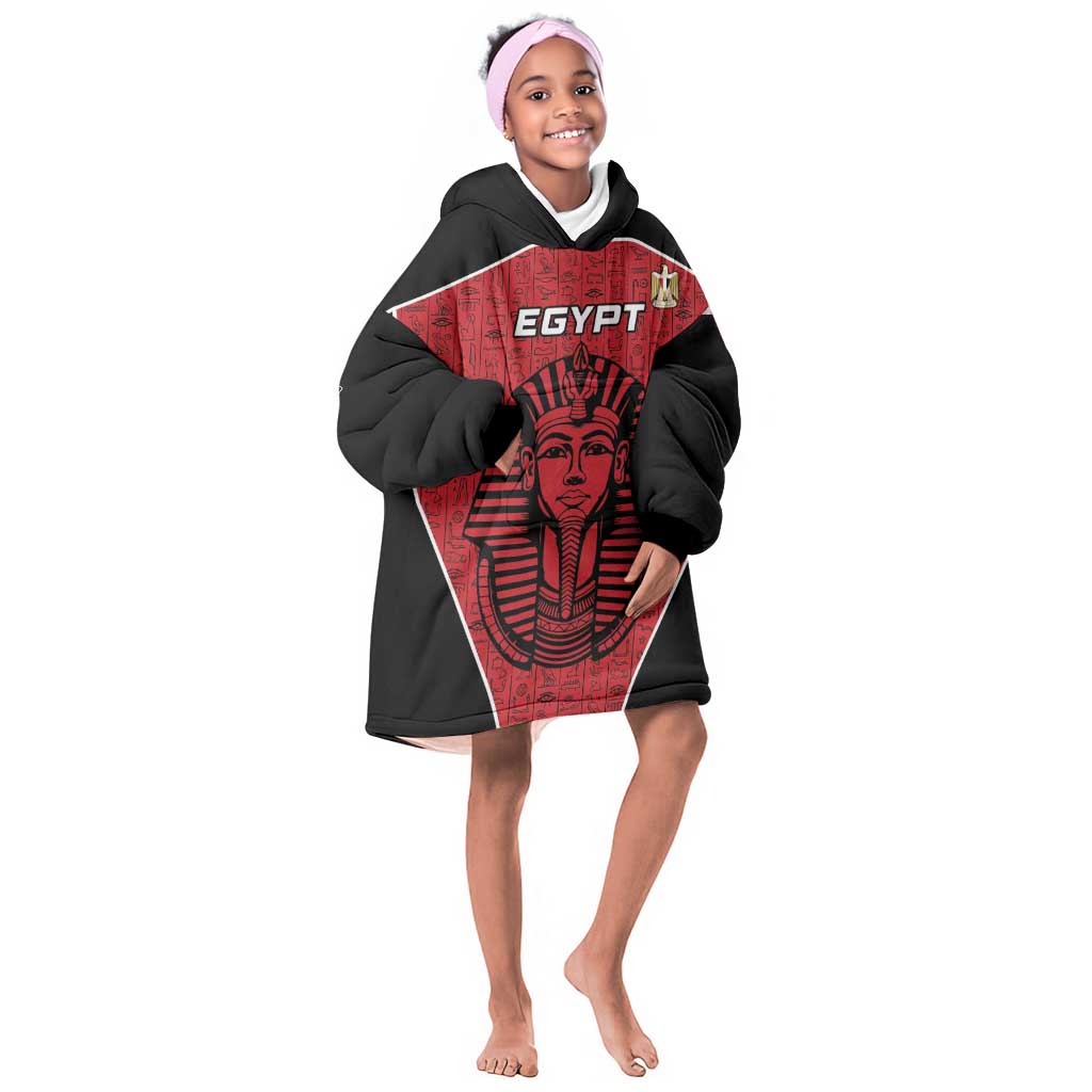 Egypt Football Custom Kid Wearable Blanket Hoodie Ancient Egypt Style