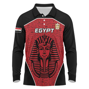 Egypt Football Custom Long Sleeve Polo Shirt Ancient Egypt Style
