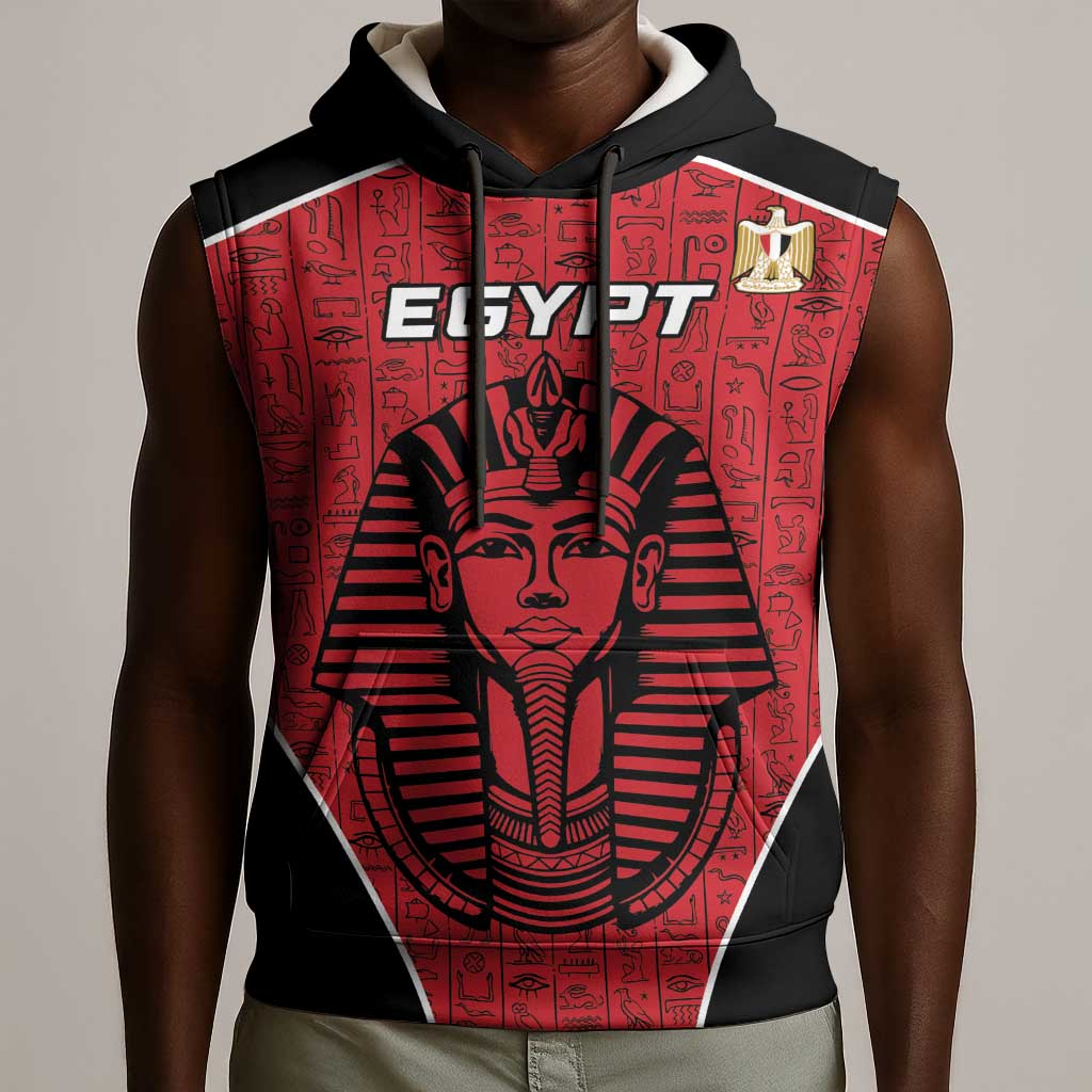 Egypt Football Custom Sleeveless Hoodie Ancient Egypt Style - African Pride