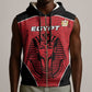 Egypt Football Custom Sleeveless Zip Hoodie Ancient Egypt Style - African Pride