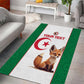 Custom Algeria Football Area Rug Fennec Foxes With Islamic Pattern