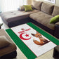 Custom Algeria Football Area Rug Fennec Foxes With Islamic Pattern
