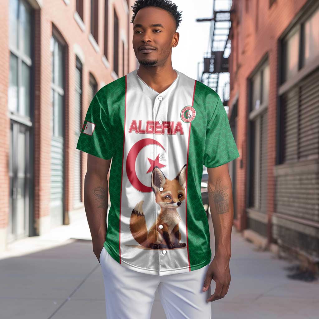 Custom Algeria Football Baseball Jersey Fennec Foxes With Islamic Pattern