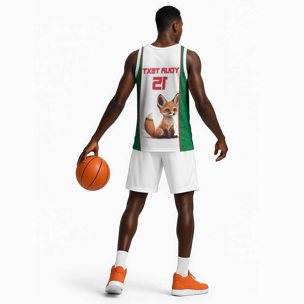 Custom Algeria Football Basketball Jersey Fennec Foxes With Islamic Pattern - African Pride