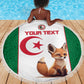 Custom Algeria Football Beach Blanket Fennec Foxes With Islamic Pattern