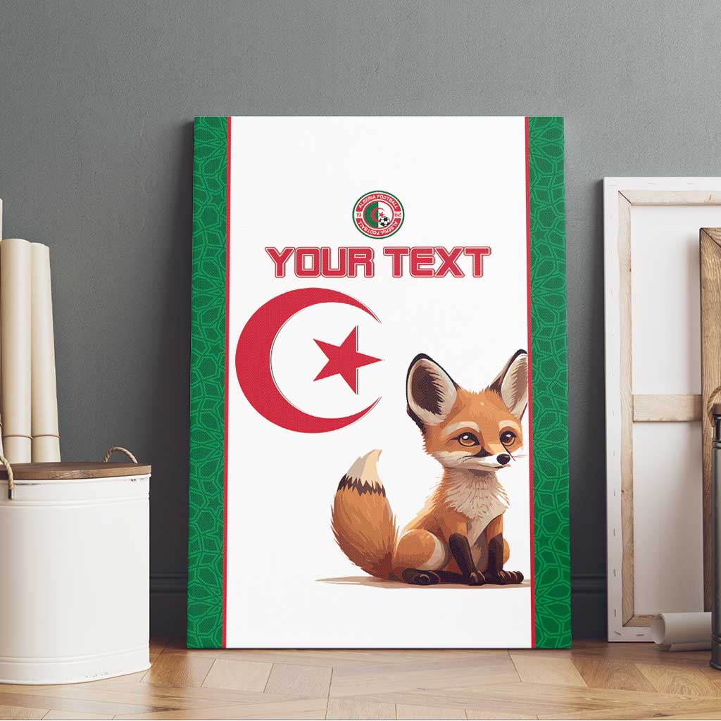Custom Algeria Football Canvas Wall Art Fennec Foxes With Islamic Pattern