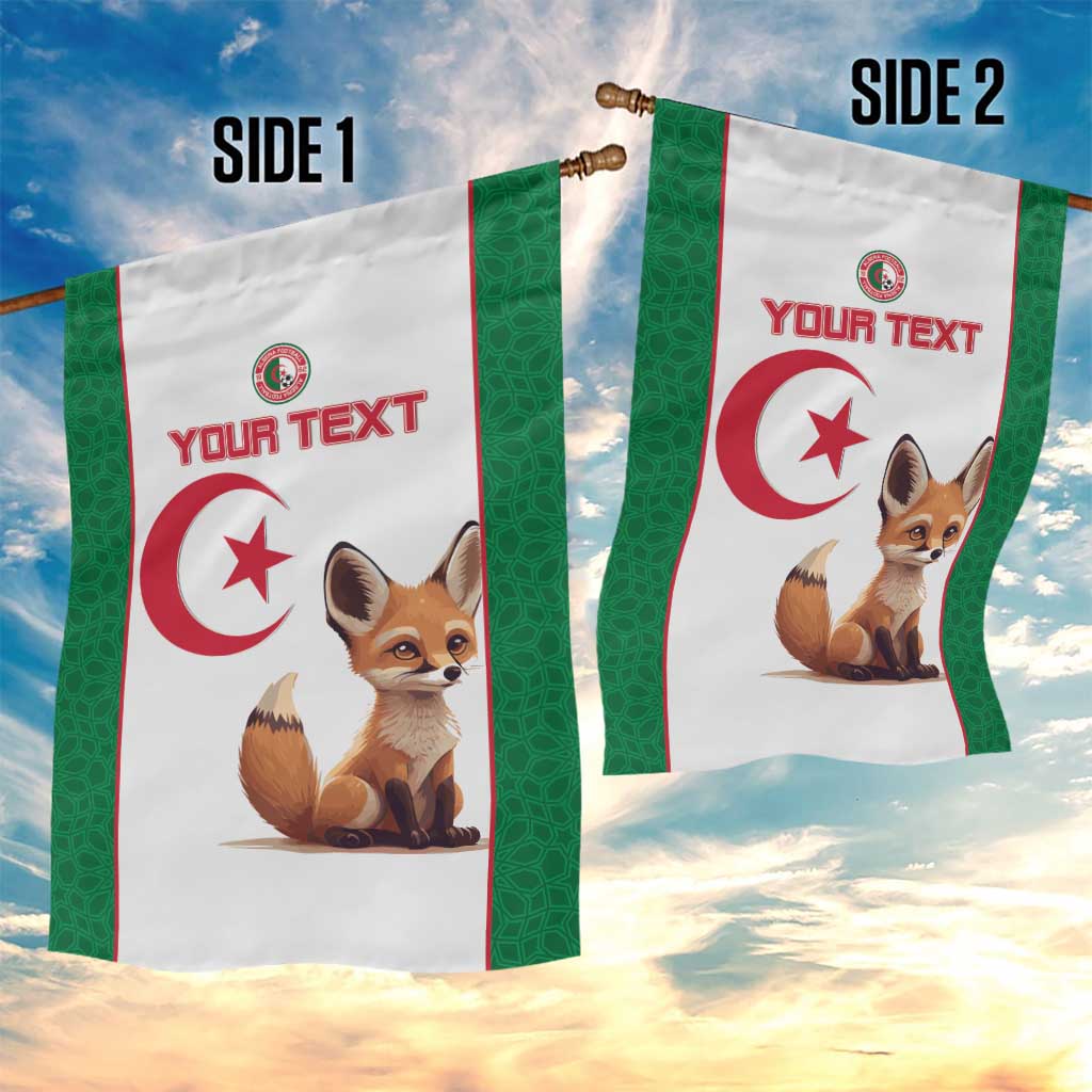 Custom Algeria Football Garden Flag Fennec Foxes With Islamic Pattern