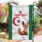 Custom Algeria Football Garden Flag Fennec Foxes With Islamic Pattern