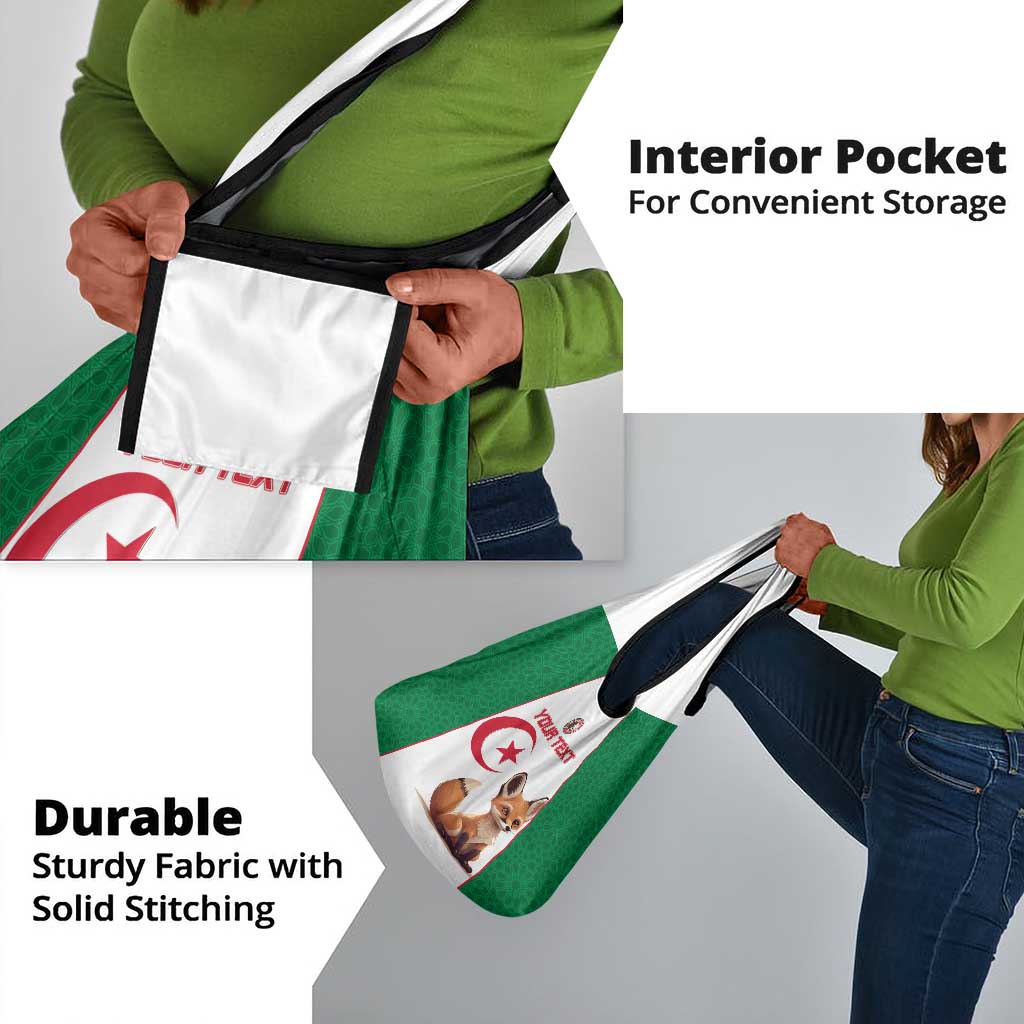 Custom Algeria Football Grocery Bag Fennec Foxes With Islamic Pattern